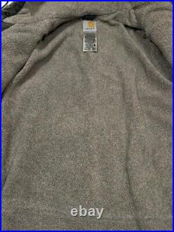 Vintage Carhartt Canvas Fleece Lined Work Wear Jacket Size Large C95 Green