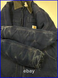 Vintage Carhartt Canvas Workwear Quilted Lined Arctic Coat Jacket Size 2XL