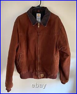Vintage Carhartt J14 CLY Santa Fe Quilt Lined Jacket Large Rare