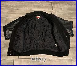 Vintage Chevy Car Club Black Leather Varsity Letterman Men's Jacket Coat Large