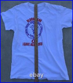 Vintage Contra Costa Medical Association Blood Bang O+ I Gave 1978 T Shirt 70s L