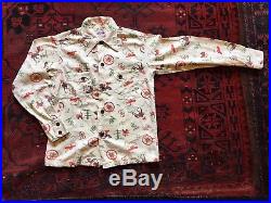 Vintage Cowboy Western Button Down Shirt 40s 50s Rare Cactus Pattern Small