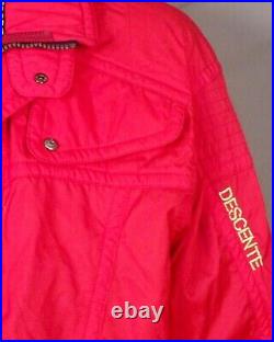 Vintage DESCENTE euc Men's Red / Gold Logo Ski Jacket Parka Hooded Downhill XL