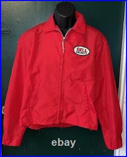 Vintage Deadstock 1970s Bell Motorcycle Helmets Nylon Red 10 Patch Jacket-Large