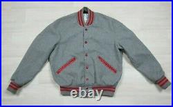 Vintage Delong Sports 1970's Cougars Wool Varsity Jacket Leather Rayon USA Sz 38