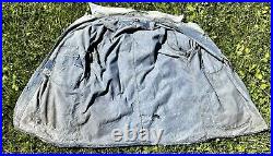 Vintage Denim 60's Jacket Chore Coat Sears Distressed Damaged Mended Faded XL
