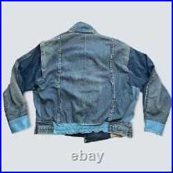 Vintage Denim Patchwork Jacket Made From Old Jeans Levi's Wrangler