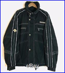 Vintage Descente Men's Ski Snow Black Jacket Coat Size XL zip Up Long Sleeves