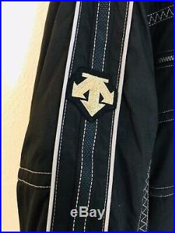 Vintage Descente Men's Ski Snow Black Jacket Coat Size XL zip Up Long Sleeves