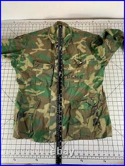 Vintage Distressed USMC Army Military Veitnam Field Coat Jacket Shirt Camo ERDL
