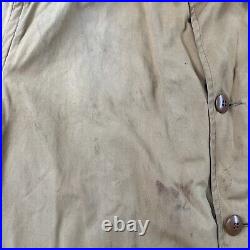 Vintage Duxbak Jacket Mens 48 Beige Canvas Aero Duck Hunting Field 30s 40s Coat
