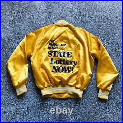 Vintage Ebert Sportswear Satin Racing Baseball State Lottery Jacket Mens Size XL