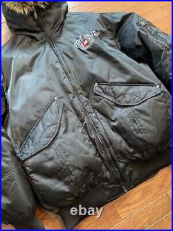 Vintage Ecko Unltd Bomber Jacket Fur Lined Hood Rare Clean