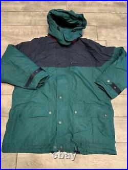 Vintage Eddie Bauer Green Goose Down Puffer Puffy Jacket Coat Men's Size Large