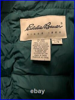 Vintage Eddie Bauer Green Goose Down Puffer Puffy Jacket Coat Men's Size Large