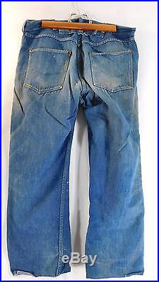 Vintage FOREMOST Buckle Back Denim Selvedge Jeans Donut Button Fly Crotch Rivet