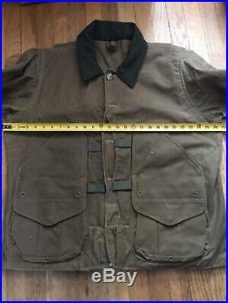 Vintage Filson Tin Cloth Wax Jacket Mens Size L Olive Green