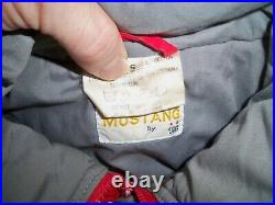 Vintage Ford Mustang Car Muscle Red Down Puffer Puffy Jacket Coat Men's Small
