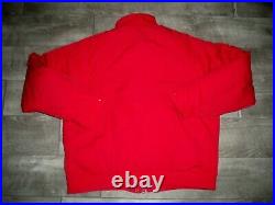 Vintage Ford Mustang Car Muscle Red Down Puffer Puffy Jacket Coat Men's Small