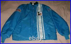 Vintage Ford Mustang Cobra Shelby Racing Jacket Blue Faux Fur Lined XL Med