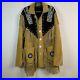 Vintage Frontier Jacket Suede Fringe Beaded Handmade Tan Black Men’s Size L/XL