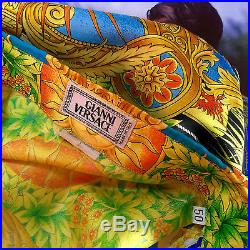 Vintage GIANNI VERSACE Iconic silk shirt MIAMI & FLAGS print size 50 very rare