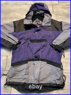 Vintage Gelande Microlite Anorak Purple & Gray Hooded Pullover Jacket Mens Large