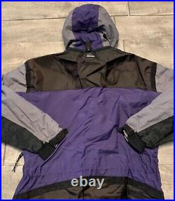 Vintage Gelande Microlite Anorak Purple & Gray Hooded Pullover Jacket Mens Large