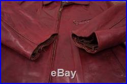 Vintage Genuine Horsehide Aero Leather of Scotland Red Jacket Mens 46 L R2992