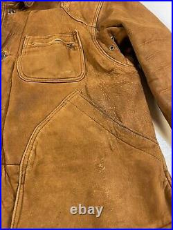 Vintage Golden Bear Leather Chore Coat Large A1823