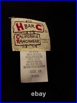 Vintage H Bar C Ranchwear Fringe Black Pearl Snal Shirt (L)