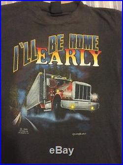 Vintage Harley Davidson 3D Emblem I'll Be Home Early Truckers Only T Shirt M