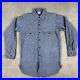 Vintage Hercules Work Shirt Chambray Mens Medium Blue Workwear Rare 40s 50s