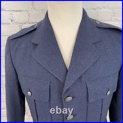 Vintage Herman D Oritsky Air Force Wool Serge Pea Coat Size 41-L Blue