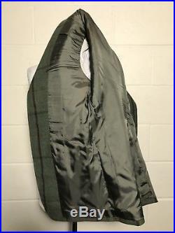 Vintage Huntsman Savile Row Bespoke Green Tweed Jacket Size 36 38
