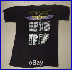 Vintage IRON MAIDEN 1984 World Slavery Tour T-shirt UK/Europe Dates Medium