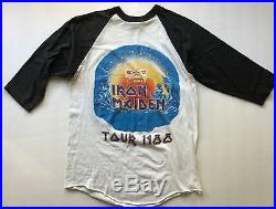 Vintage Iron Maiden Tour Jersey 3/4 Sleeve Shirt 1988 Large Heavy Metal Rock