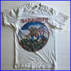 Vintage Iron Maiden World Piece Tour Shirt 1983 Medium Metal Rock Woman’s