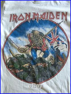 Vintage Iron Maiden World Piece Tour Shirt 1983 Medium Metal Rock Woman's