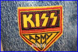 Vintage KISS Rock & Roll Lee Rider Denim Small Jacket 10 Patches 1980s (163)