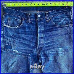 Vintage LEVIS 501XX 50s Big E Selveged Denim Jeans 34X29 Hidden Rivet Red Line