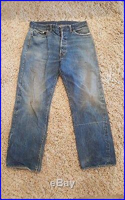 Vintage LEVIS 501XX Big E 1950’s Offset Belt Loop Jeans