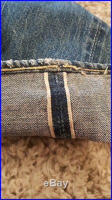 Vintage LEVIS 501XX Big E 1950's Offset Belt Loop Jeans