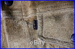 Vintage LEVIS BIG E Black Tab Suede Leather Trucker Jacket Mens Size S 1960's