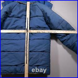 Vintage LL Bean Puffer Jacket Large Blue Parka Cursive Label 50s 60s