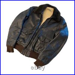 Vintage L. L. Bean Brown Leather Jacket Bummer A-2 G-1