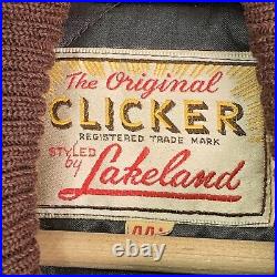 Vintage Lakeland Original Clicker Brown Jacket Coat Wool Size 44L