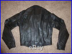 Vintage Langlitz Leather Cascade Motorcycle jacket Men's Collar Ribbed back 1987