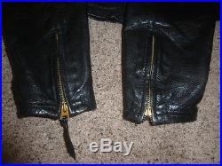 Vintage Langlitz Leather Cascade Motorcycle jacket Men's Collar Ribbed back 1987