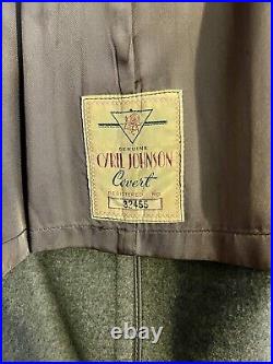 Vintage Late 40s Early 50s Cyril Johnson Covert Grey Wool Overcoat